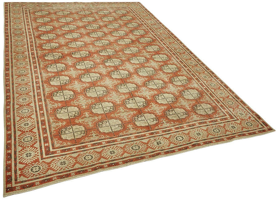 Kavale Bej Rengi Detaylı Geometrik Desenli Vintage Halı 190x275 cm – genel görünüm