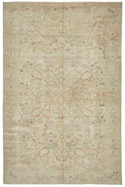 Kavale Çiçek Desenli Klasik El Dokuma Düz Pembe Halı 194x298 cm