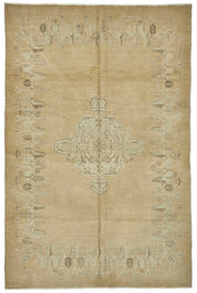 Kavale Bej Rengi Halı Madalyon Desenli Vintage Dokuma 202x302 cm