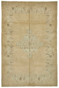 Kavale Bej Rengi Halı Madalyon Desenli Vintage Dokuma 202x302 cm