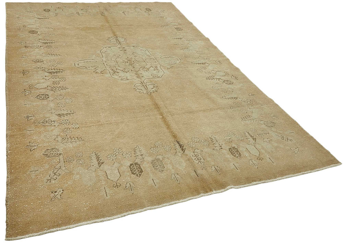 Kavale Bej Rengi Halı Madalyon Desenli Vintage Dokuma 202x302 cm – genel görünüm