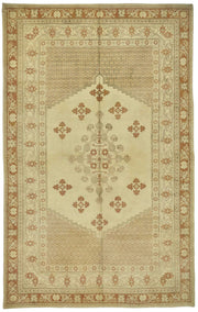 Kavale Kahverengi Halı 6 m² Bej Madalyon Desenli El Dokuma 195x308 cm