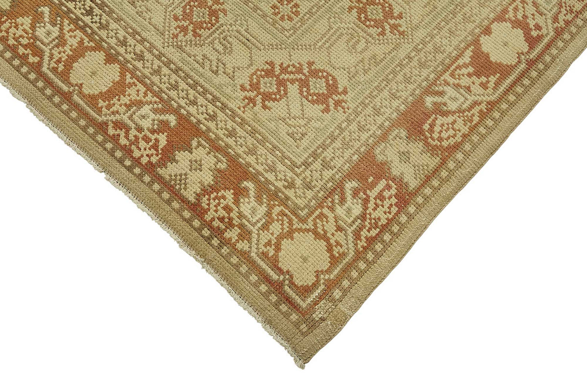 Kavale Kahverengi Halı 6 m² Bej Madalyon Desenli El Dokuma 195x308 cm – detay görünümü