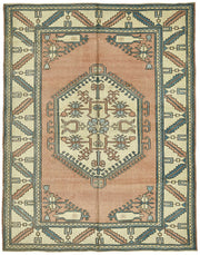 Kavale Açık Pembe Bej Geometrik Desenli Etnik Pamuk Yün El Dokuma Halı 193x244 cm