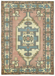 Kavale Toz Pembe Halı Geometrik Desenli Düz Dokuma 210x287 cm