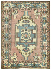 Kavale Toz Pembe Halı Geometrik Desenli Düz Dokuma 210x287 cm