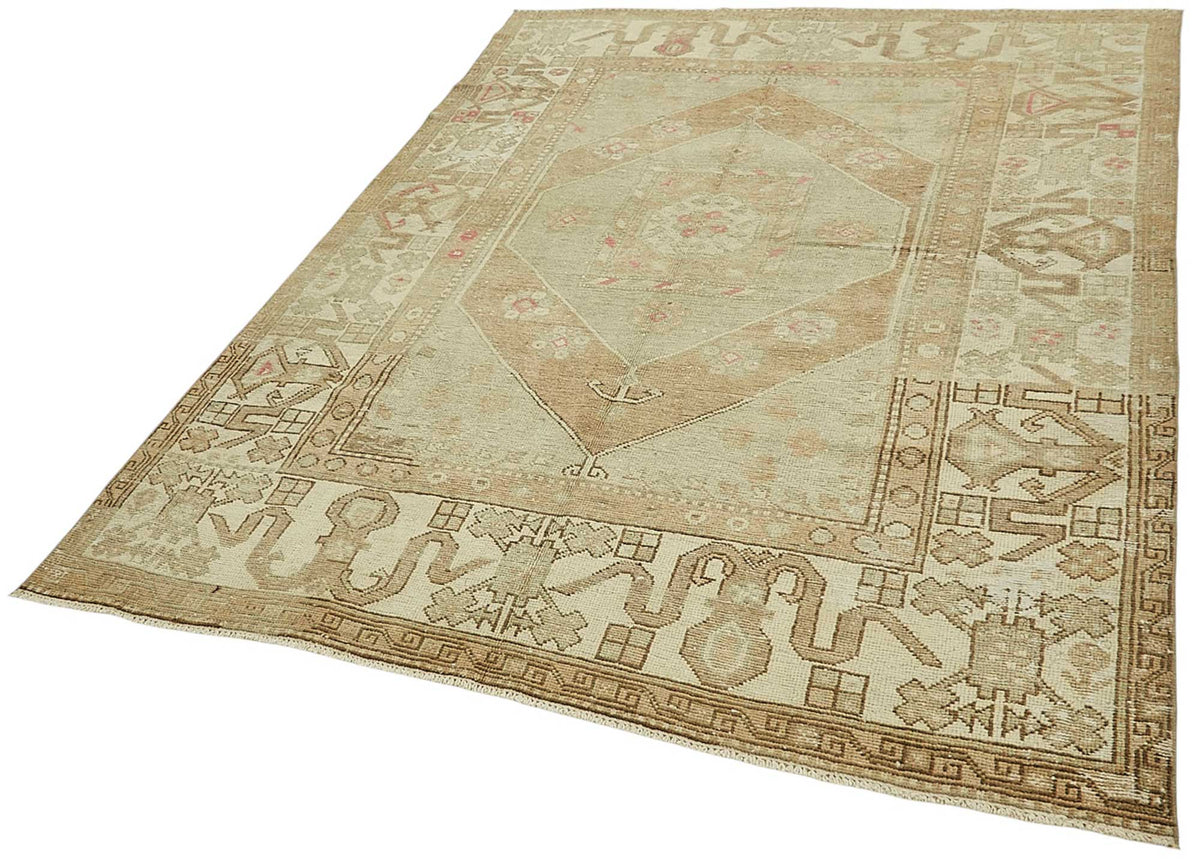 Kavale Geometrik Desenli Bej Etnik El Dokuma Halı 180x246 cm – doku yakın çekim
