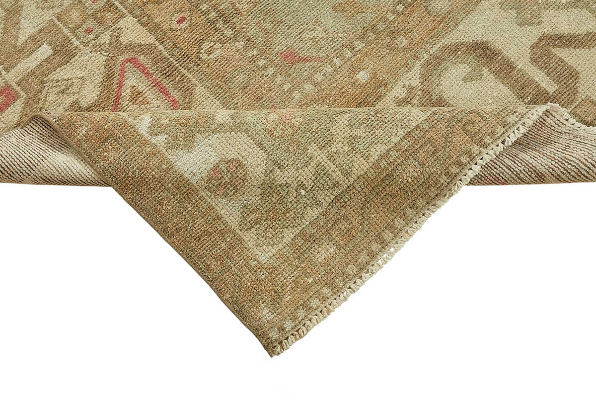 Kavale Geometrik Desenli Bej Etnik El Dokuma Halı 180x246 cm – kenar detayı