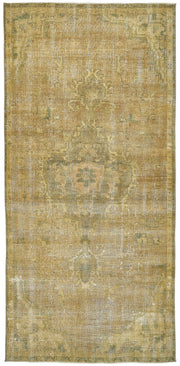Tosele Overdyed Dokuma Eskitme Bej Madalyon Desenli Halı 124x255 cm