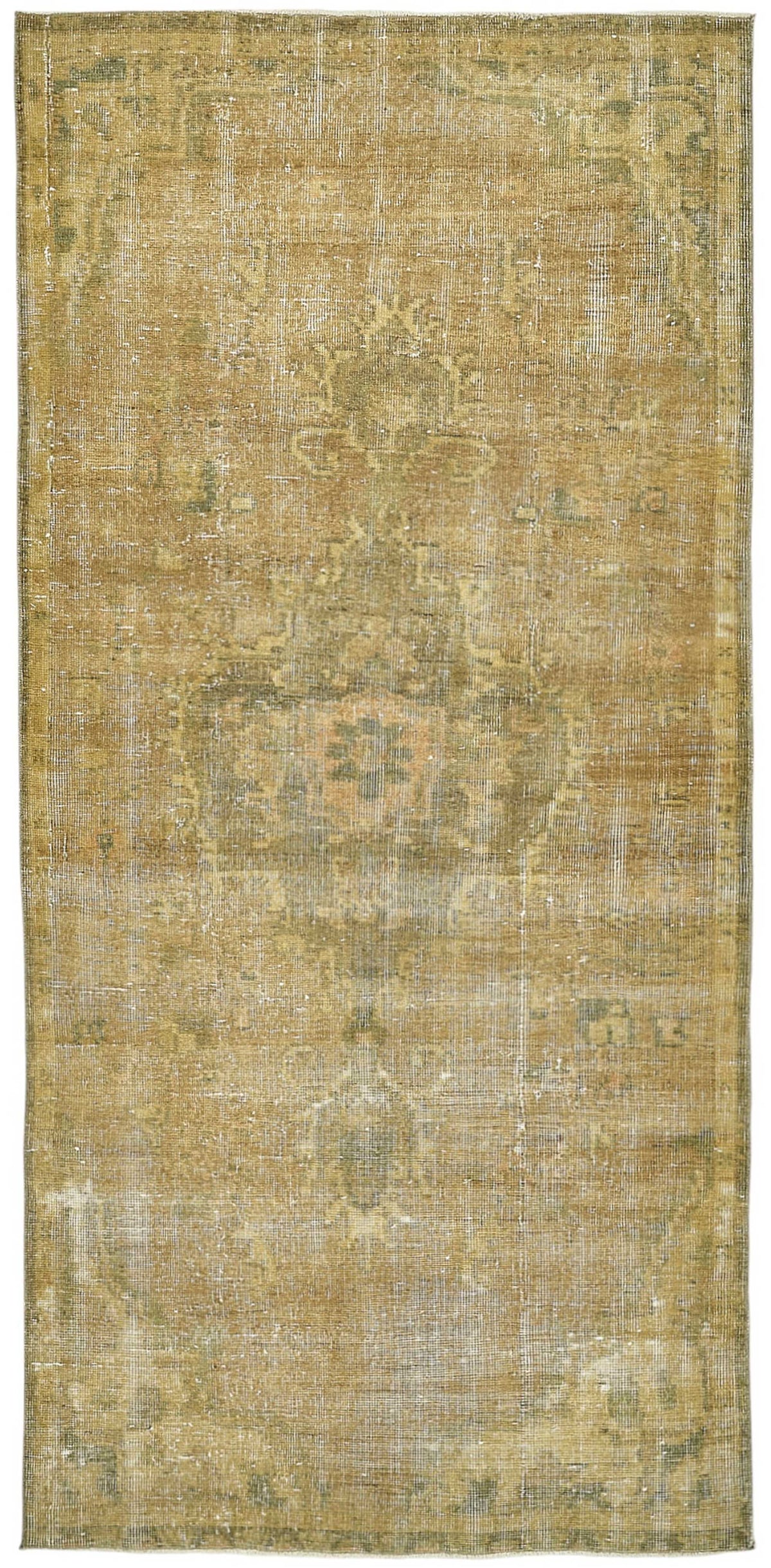 Tosele Overdyed Dokuma Eskitme Bej Madalyon Desenli Halı 124x255 cm