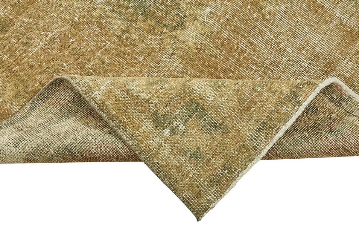 Tosele Overdyed Dokuma Eskitme Bej Madalyon Desenli Halı 124x255 cm – kenar detayı