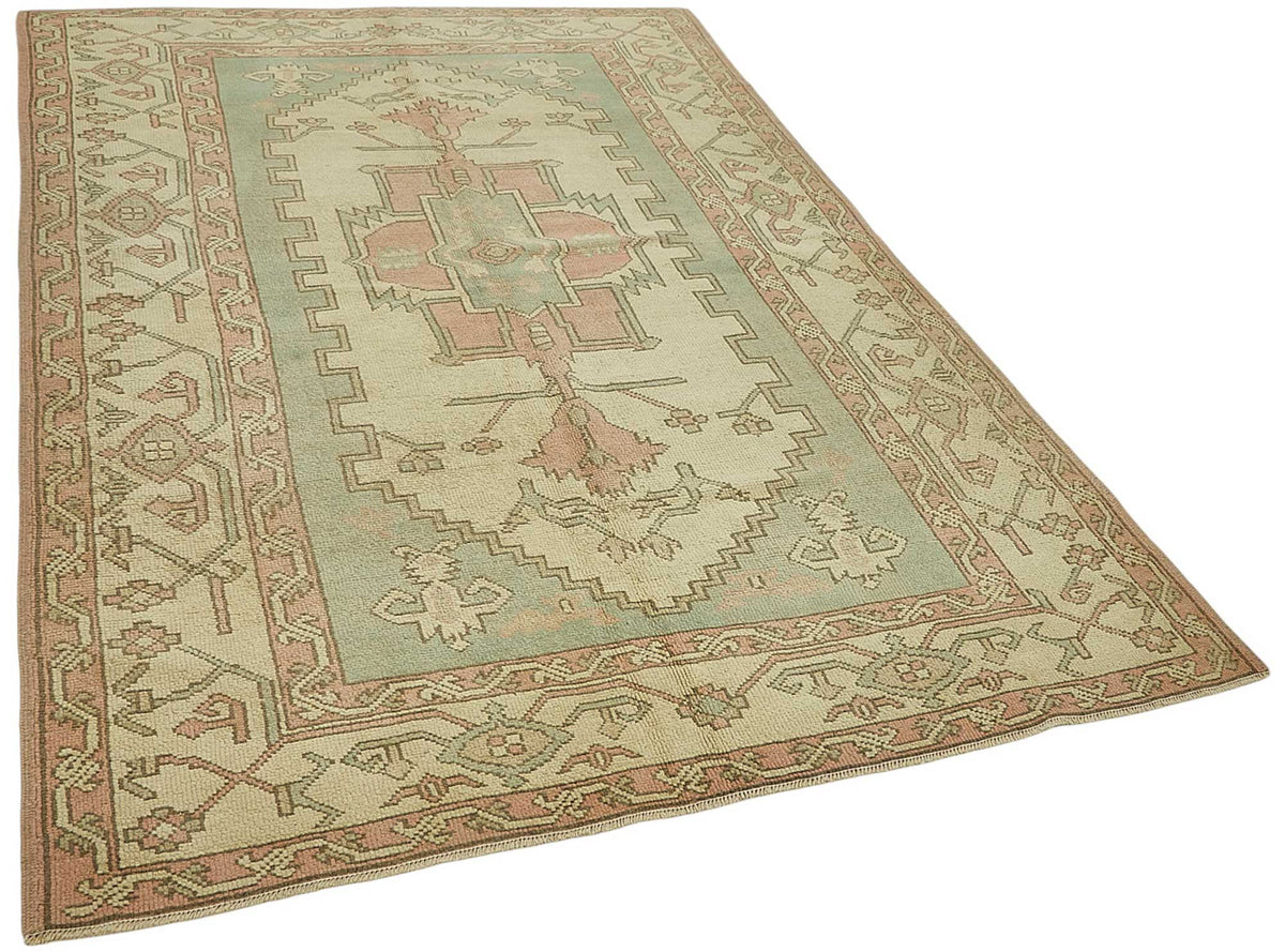 Kavale Bej Geometrik Etnik El Dokuma Halı 168x250 cm – genel görünüm