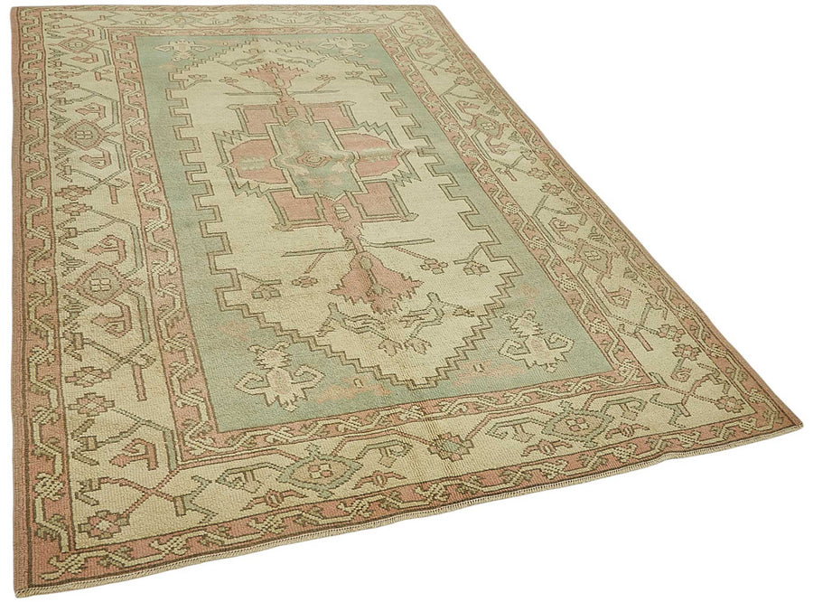 Kavale Bej Geometrik Etnik El Dokuma Halı 168x250 cm – genel görünüm