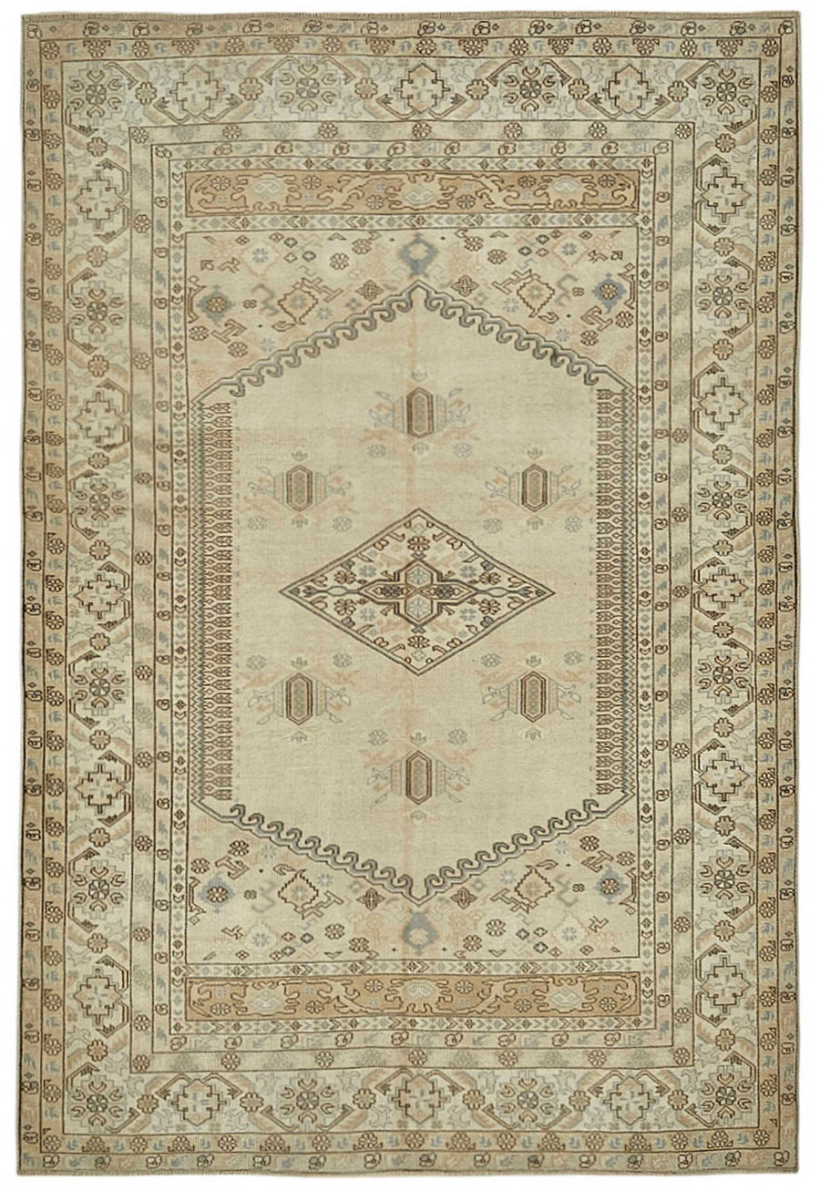 Kavale Anatolian Beige and Brown Geometric Hand-Woven Rug 165x240 cm