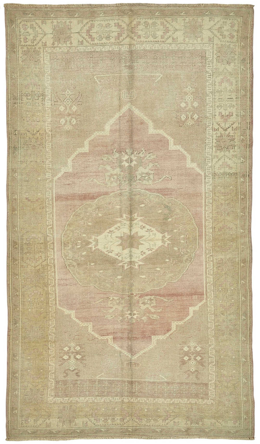 Kavale Düz Bej Halı Pembe ve Gümüş Dokunuşlu 156x270 cm 50019