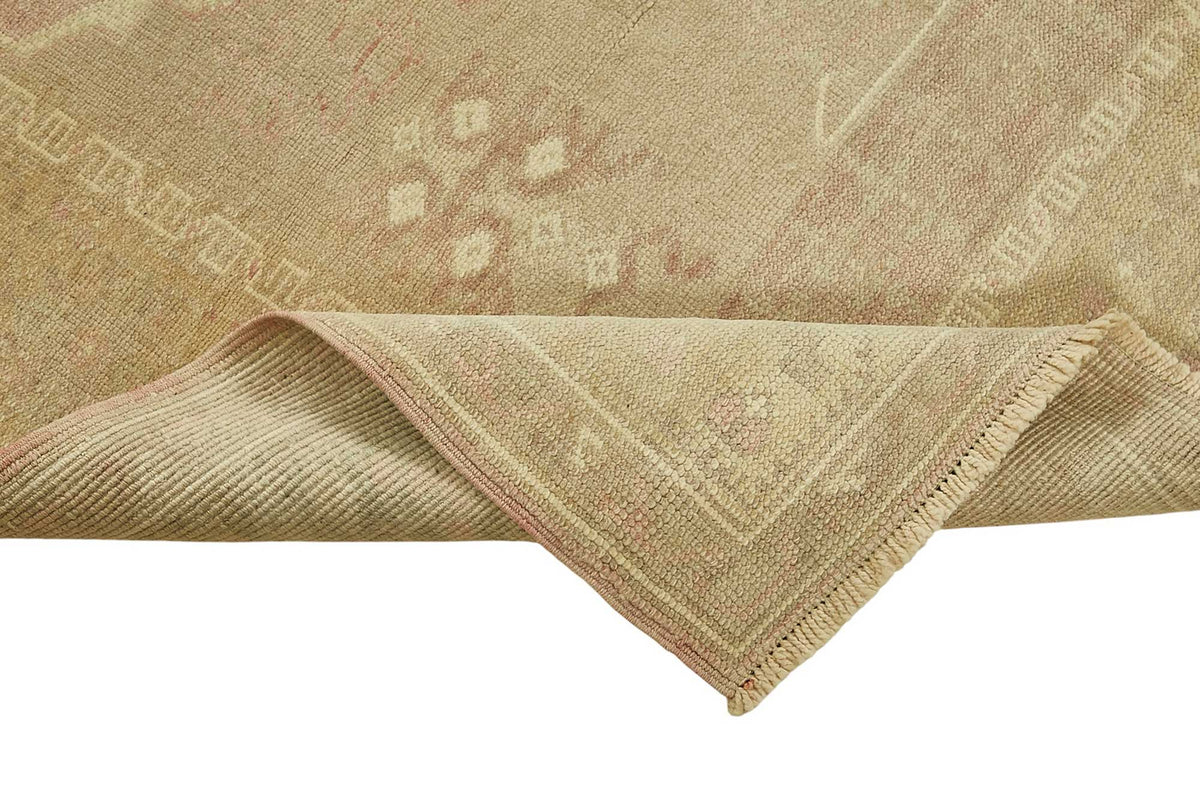 Kavale Düz Bej Halı Pembe ve Gümüş Dokunuşlu 156x270 cm 50019 – kenar detayı