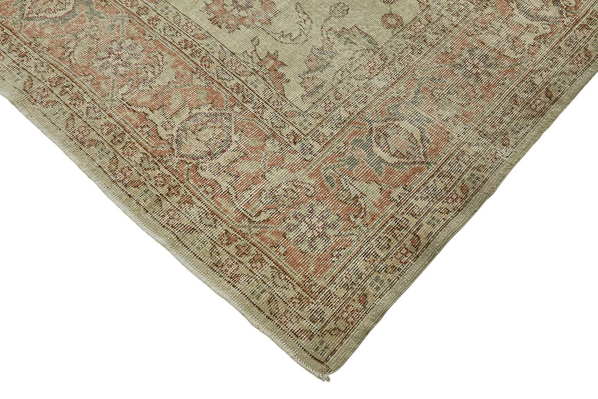 Rusvo Vintage Bej Çiçek Desenli El Dokuma Halı 236x352 cm 50033 – detay görünümü