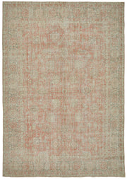 Rusvo Madalyon Desenli Pembe Vintage El Dokuma Halı 276x390 cm