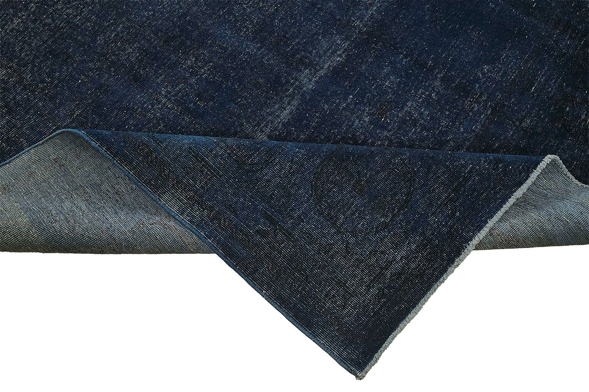 Zelko Kırmızı Lacivert Halı Modern Düz Dokulu Overdyed 262x353 cm – kenar detayı