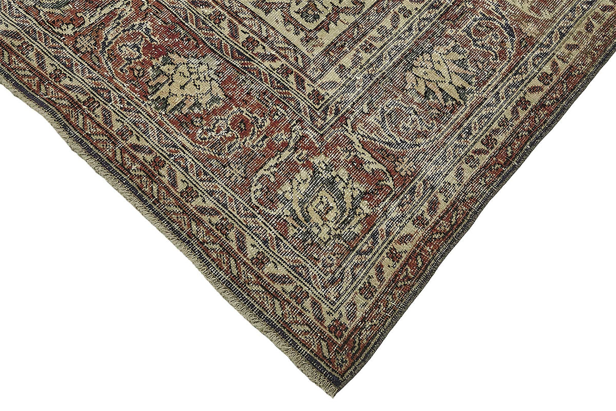 Rusvo Madalyon Desenli Lacivert Krem Pamuk Yün El Dokuma Halı 250x344 cm – detay görünümü