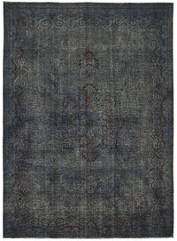 Zelko Gri Lacivert Halı Madalyon Desenli Vintage El Dokuma 292x400 cm