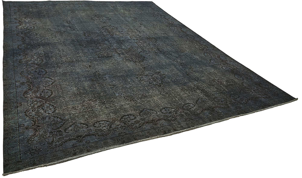 Zelko Gri Lacivert Halı Madalyon Desenli Vintage El Dokuma 292x400 cm – genel görünüm