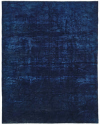 سجادة زيلكو زرقاء داكنة بنقوش تجريدية عصرية، منسوجة يدويًا، 277x337 cm