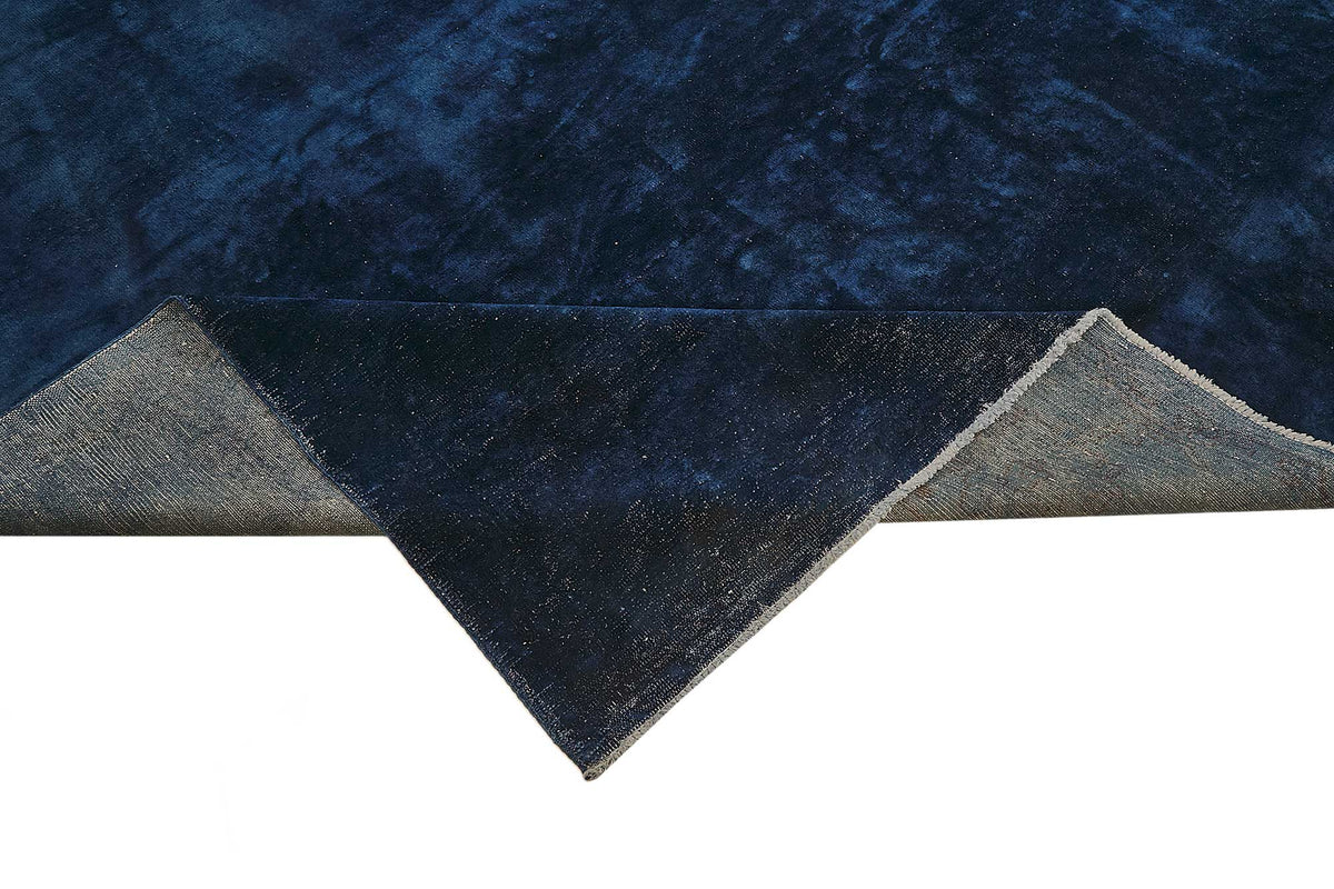 Zelko Lacivert Soyut Desenli Modern El Dokuma Halı 277x337 cm – kenar detayı