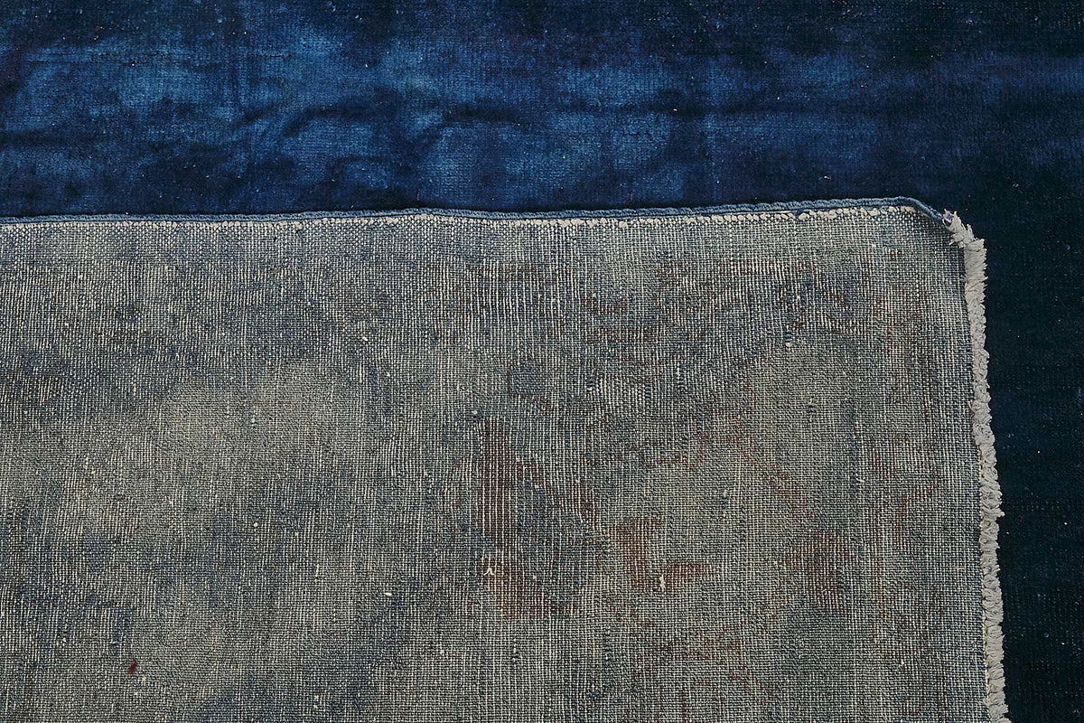 Zelko Lacivert Soyut Desenli Modern El Dokuma Halı 277x337 cm – arka yüz görünümü