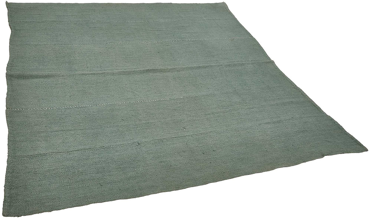 Zomna Adaçayı Yeşili Gri Düz Desenli Modern Kenevir Halı 185x196 cm – genel görünüm