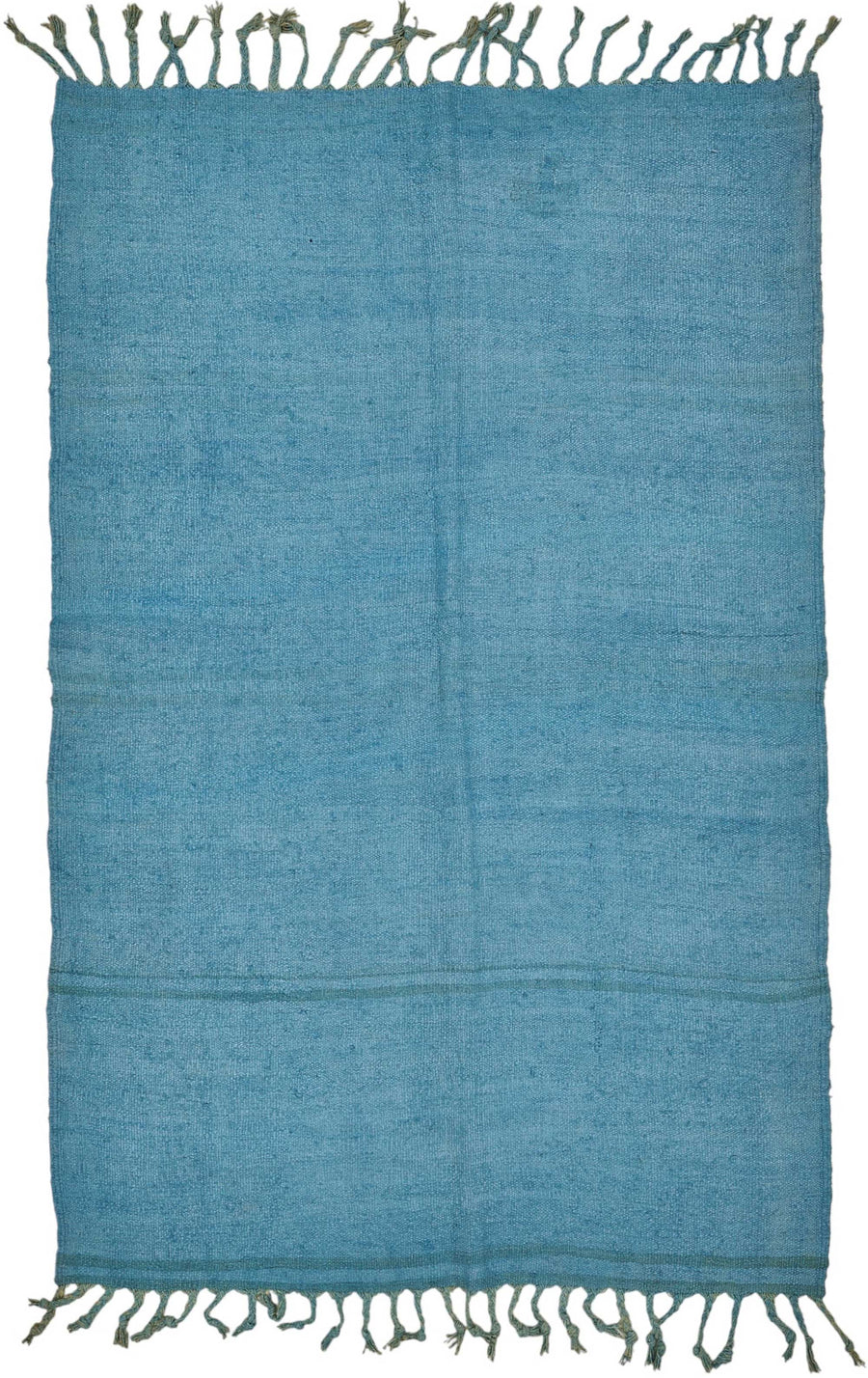 Zomna Turkuaz Yeşil Düz Modern Kenevir El Dokuma Halı 165x250 cm