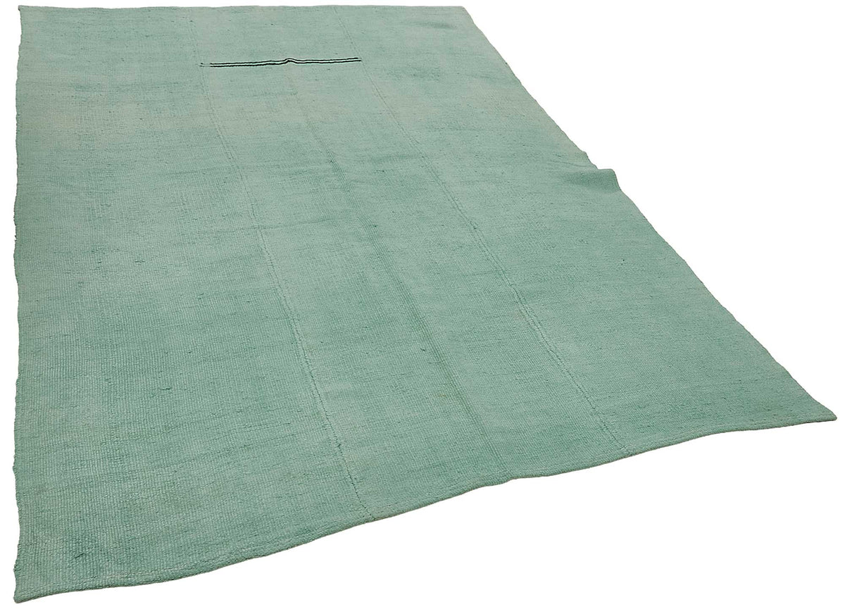 Zomna Turkuaz Siyah Düz Modern Kenevir El Dokuma Halı 175x271 cm – genel görünüm