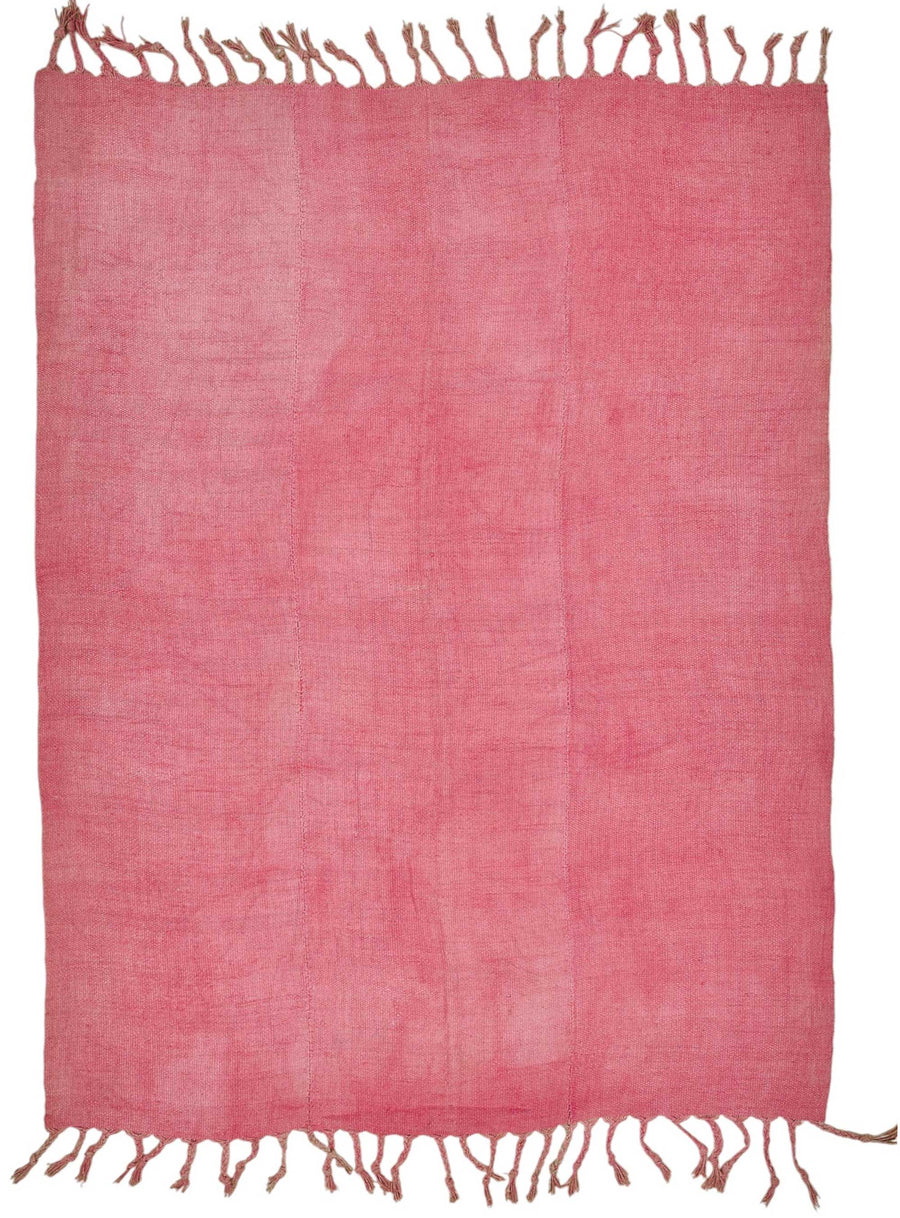 Zomna Pembe Yeşil Düz Modern Kenevir El Dokuma Halı 180x240 cm