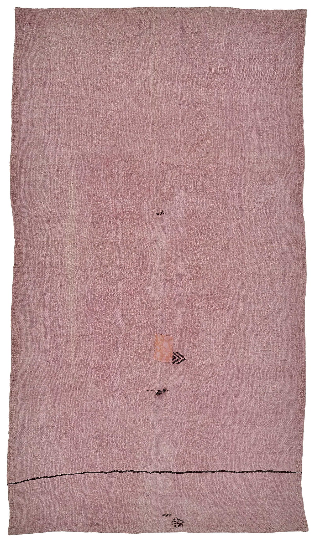 Zomna Kendir Düz Dokuma Pembe Desensiz Vintage Halı 160x292 cm 50456