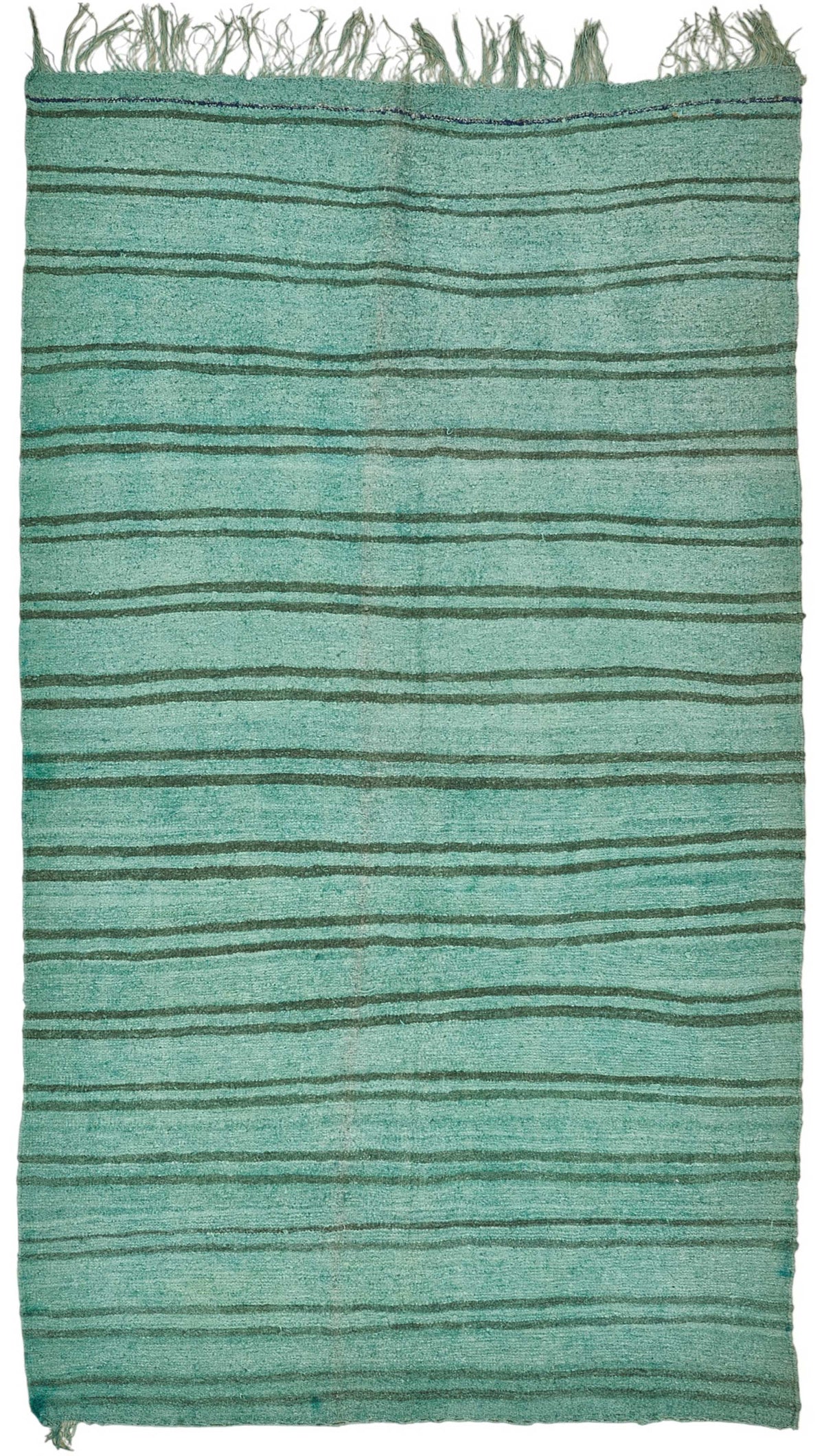 Zomna Turkuaz Kırmızı Çizgili Modern El Dokuma Halı 153x274 cm