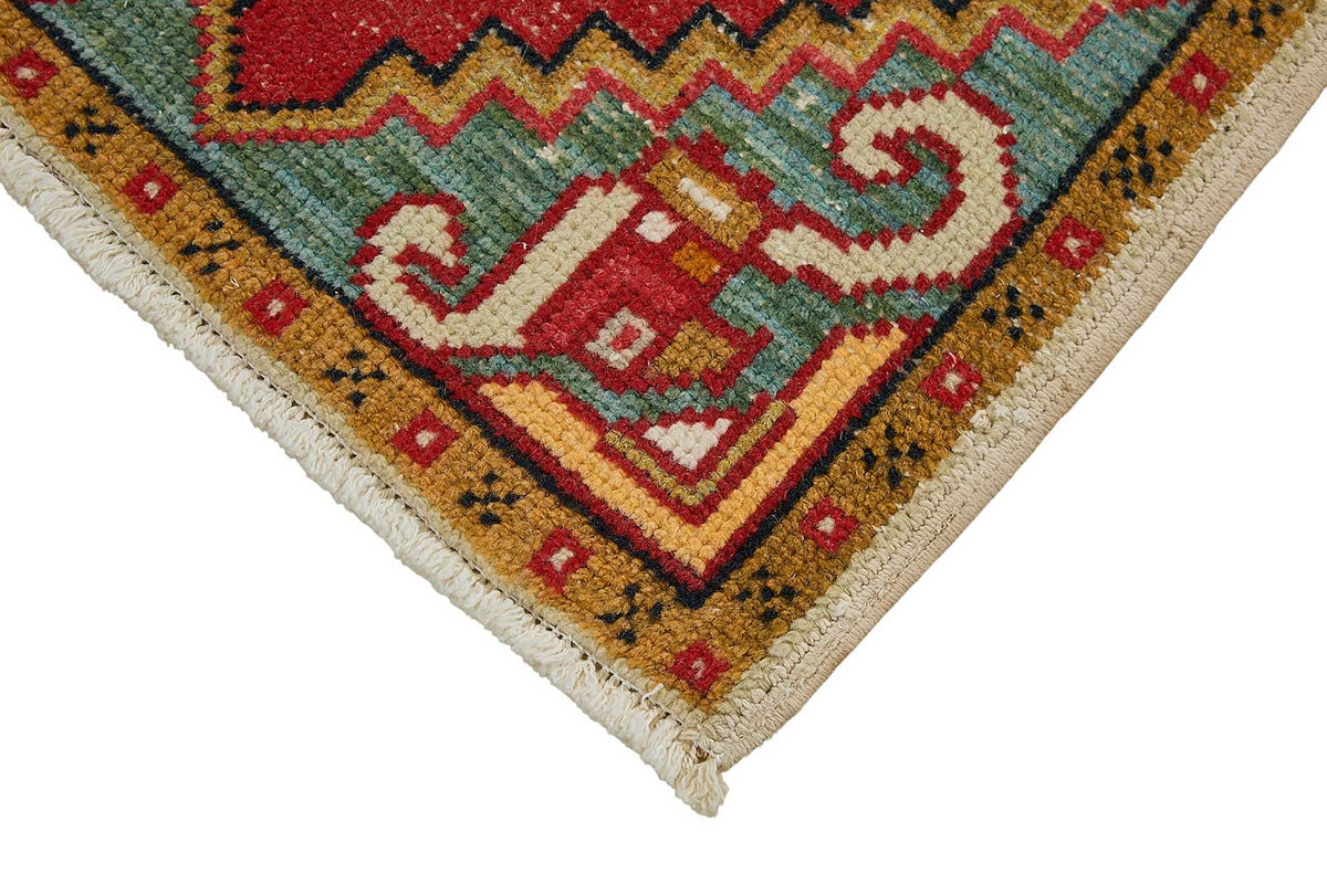 Vayla Overdyed Kırmızı Madalyon Desenli Düz Kırmızı Halı 52x99 cm 50714 – detay görünümü