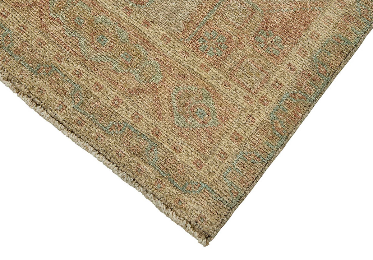 Vayla Kahverengi Madalyon Desenli Yün Overdyed Halı, 48x111 cm 50722 – detay görünümü