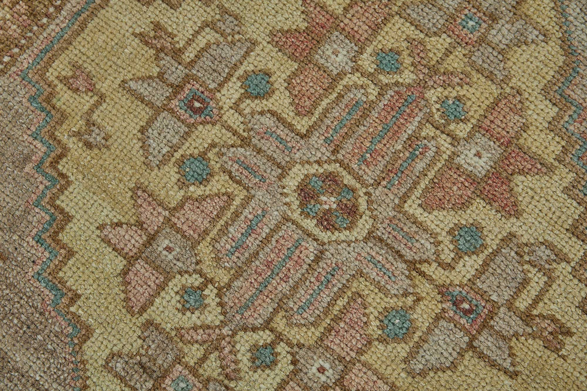 Vayla Gri Kahverengi Geometrik Desenli Etnik El Dokuma Halı 57x61 cm – mekânda kullanım