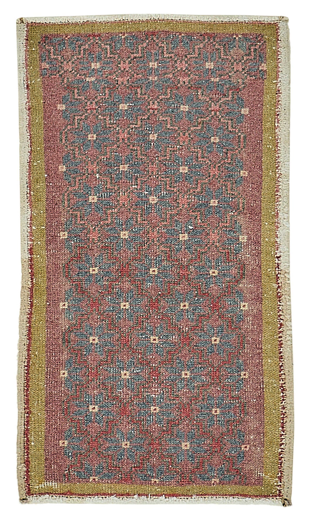 Vayla Bordo Lacivert Geometrik Etnik El Dokuma Halı 47x81 cm