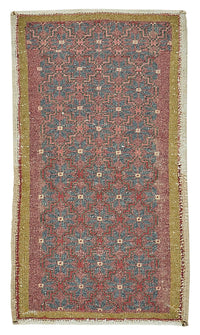Vayla Bordo Lacivert Geometrik Etnik El Dokuma Halı 47x81 cm