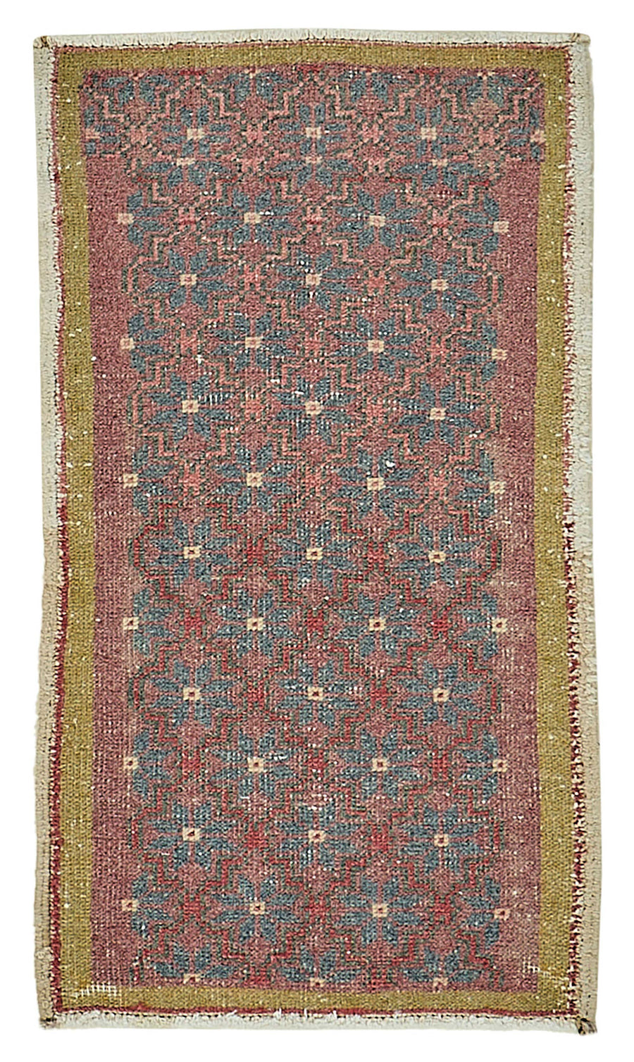 Vayla Bordo Lacivert Geometrik Etnik El Dokuma Halı 47x81 cm