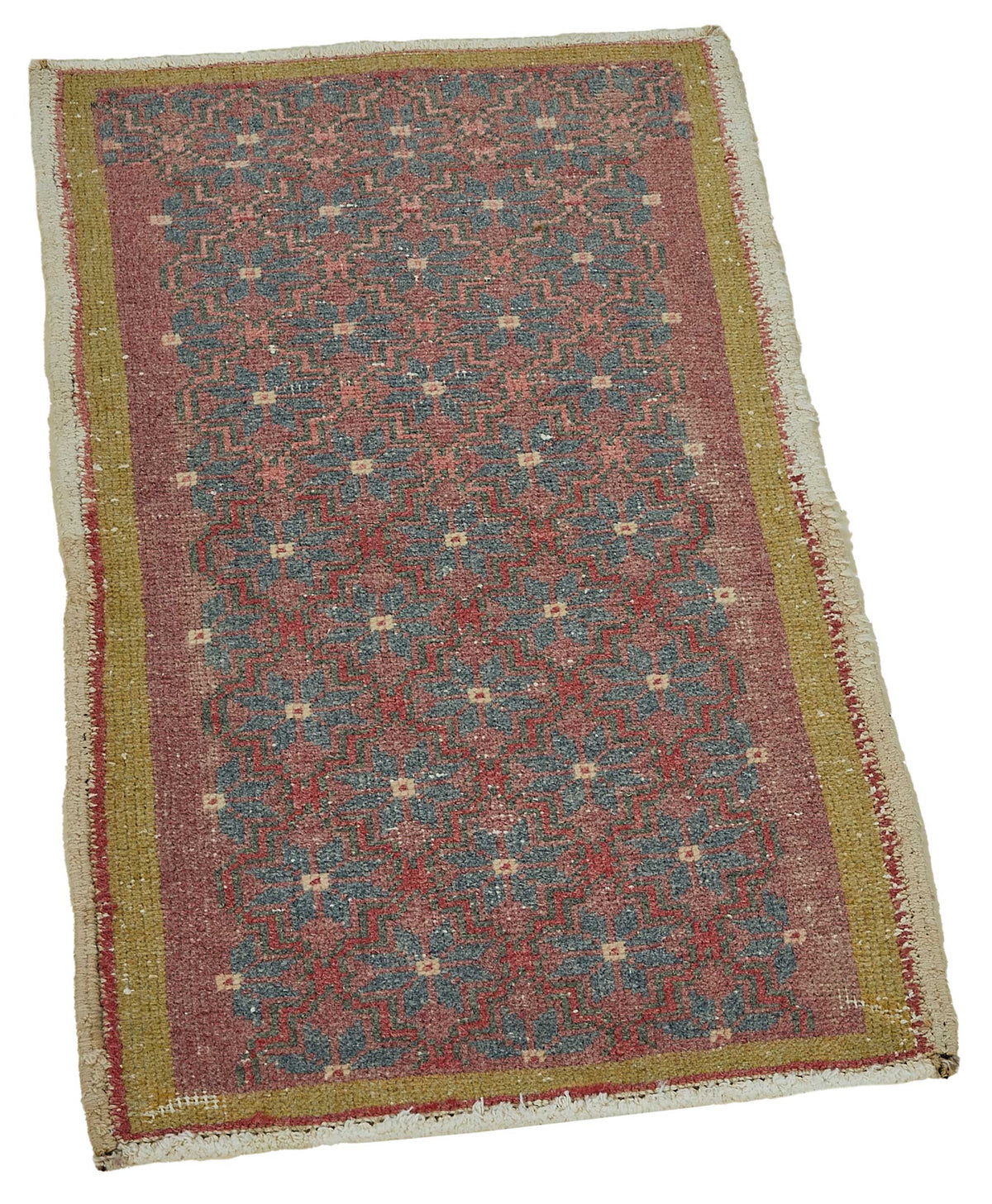 Vayla Bordo Lacivert Geometrik Etnik El Dokuma Halı 47x81 cm – genel görünüm