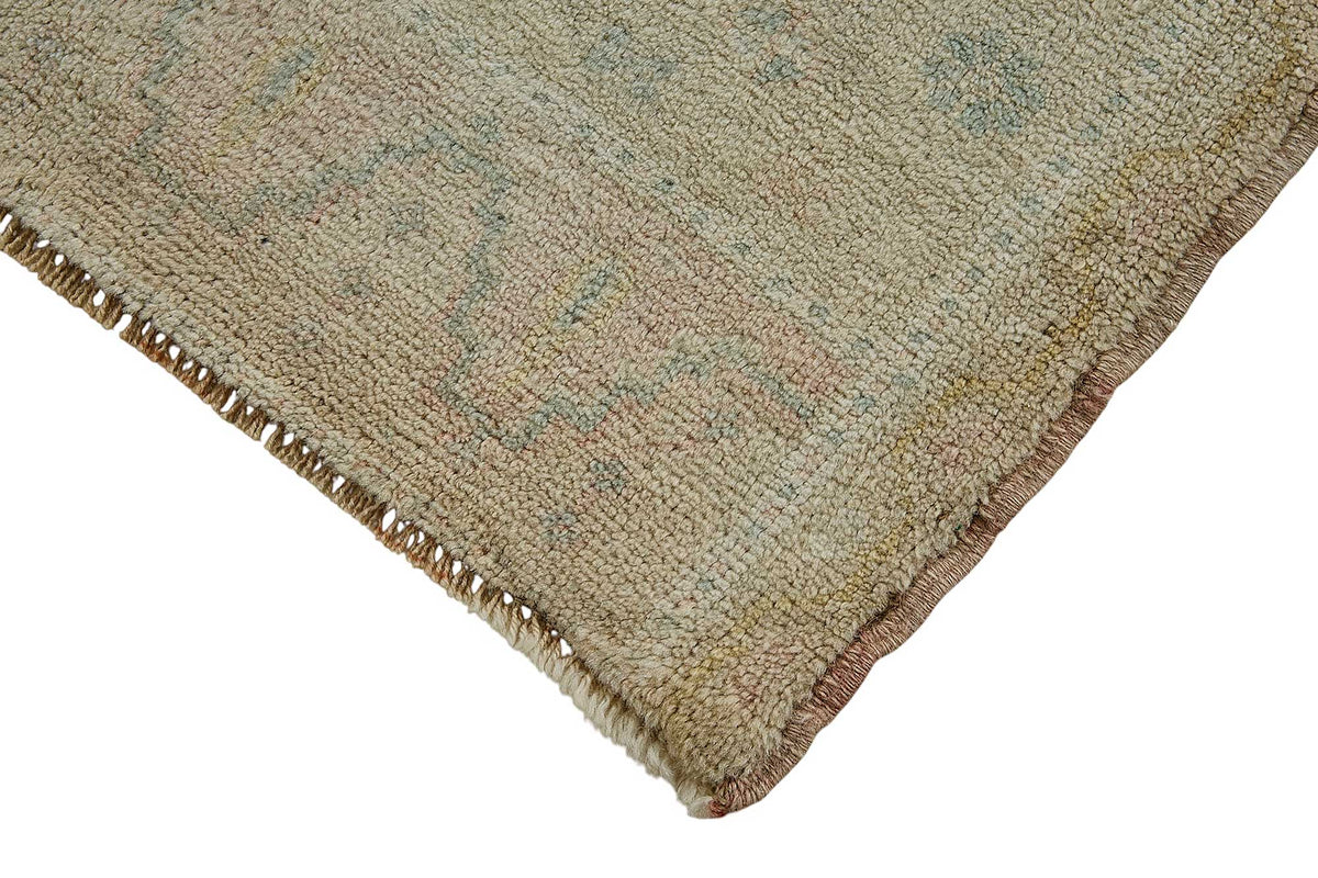 Vayla Bej Pembe Madalyon Desenli Vintage El Dokuma Halı 57x115 cm – detay görünümü