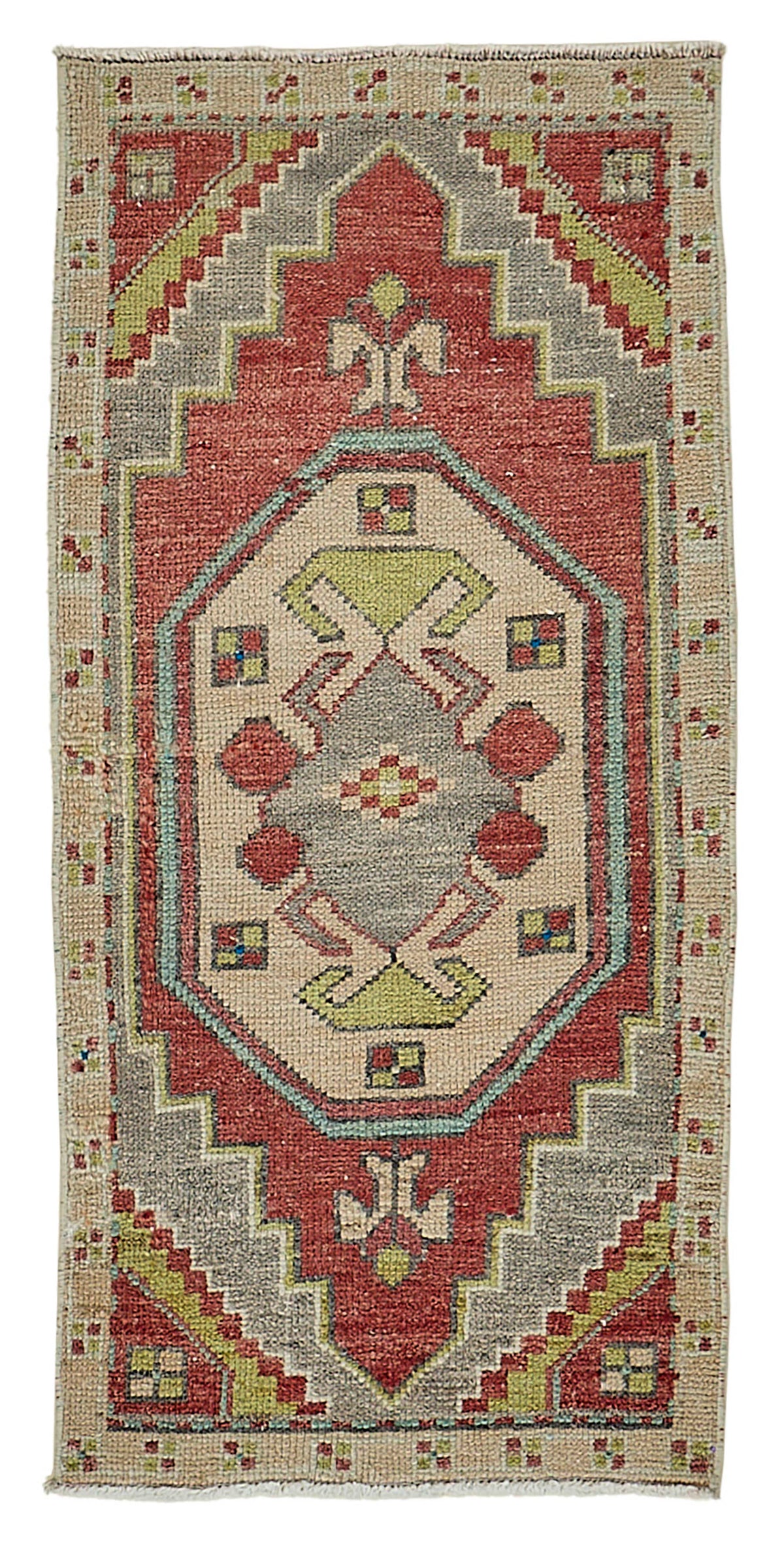 Vayla Kırmızı Etnik Halı Overdyed Yastık Ebadı 50x100 cm