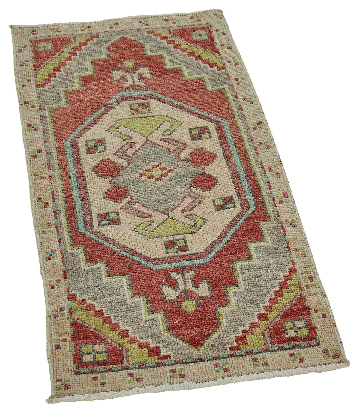Vayla Kırmızı Etnik Halı Overdyed Yastık Ebadı 50x100 cm – genel görünüm