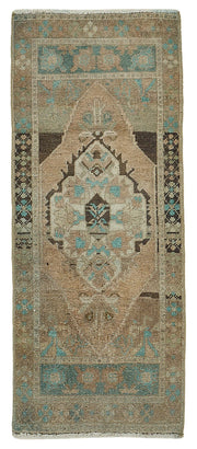 Vayla Bej Halı Etnik Madalyon Desenli El Dokuma 51x120 cm