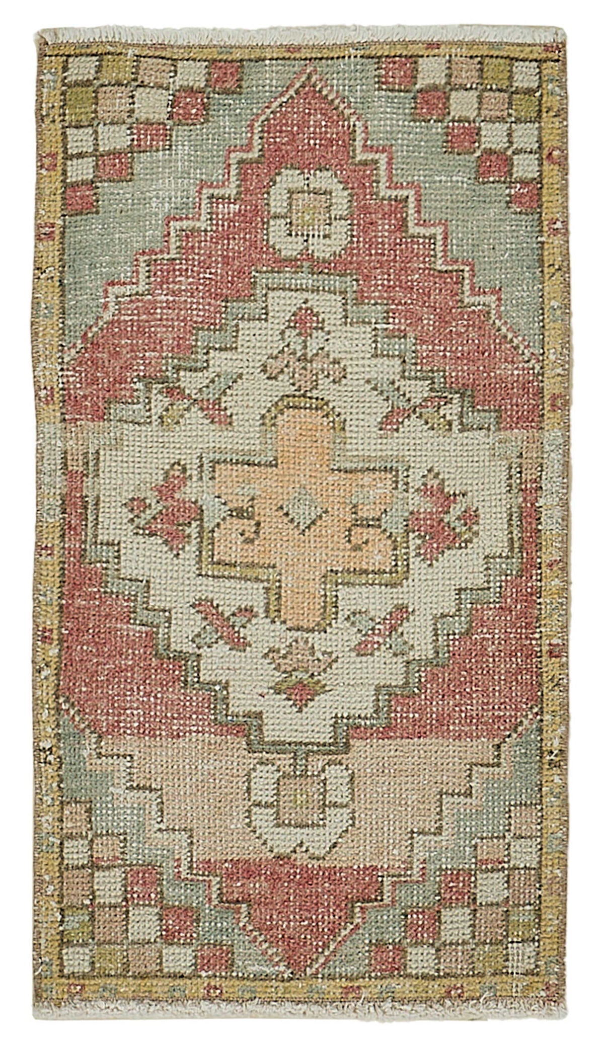 Vayla Overdyed Bej Geometrik Desenli Vintage Yolluk 44x80 cm