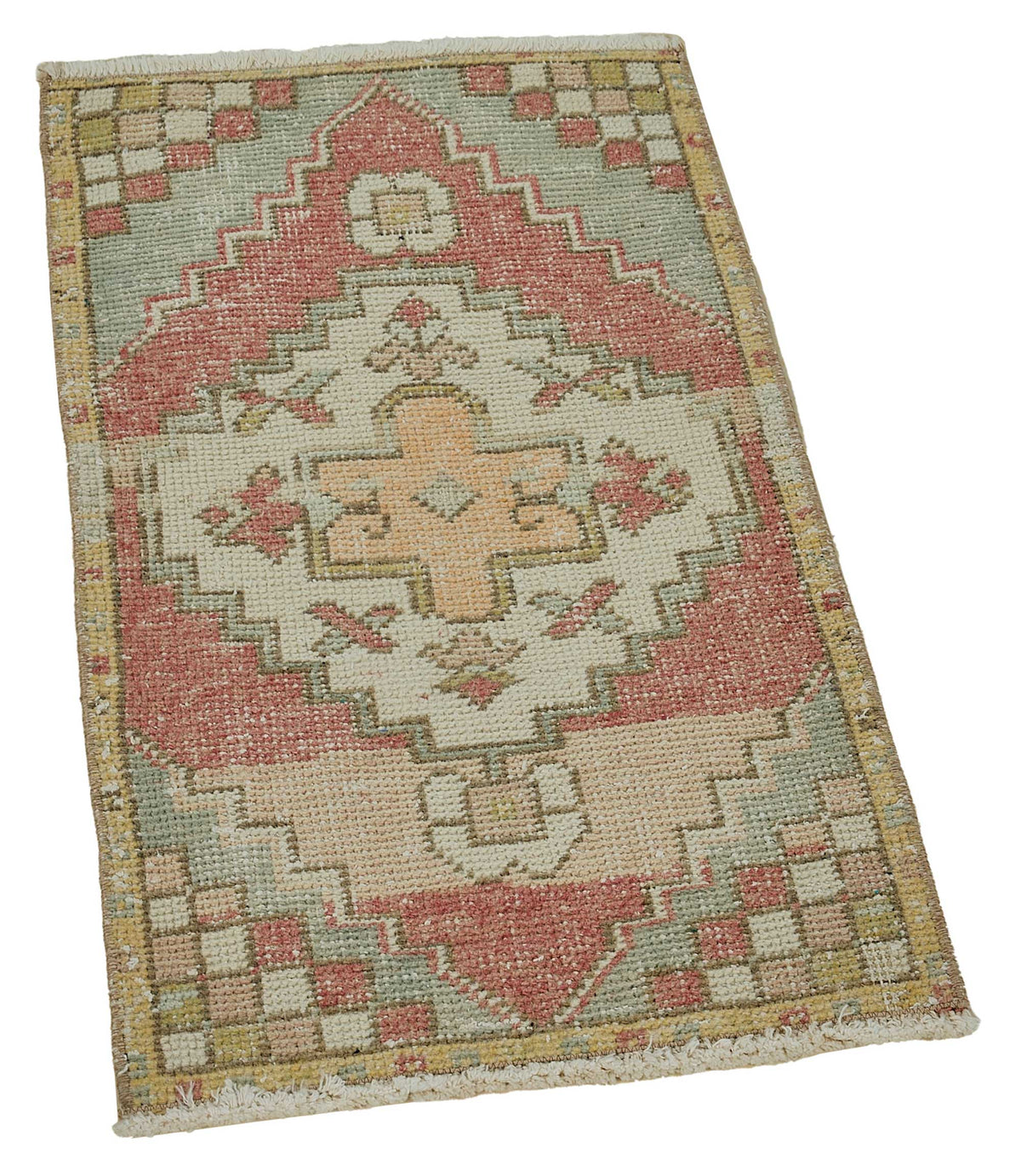 Vayla Overdyed Bej Geometrik Desenli Vintage Yolluk 44x80 cm – genel görünüm