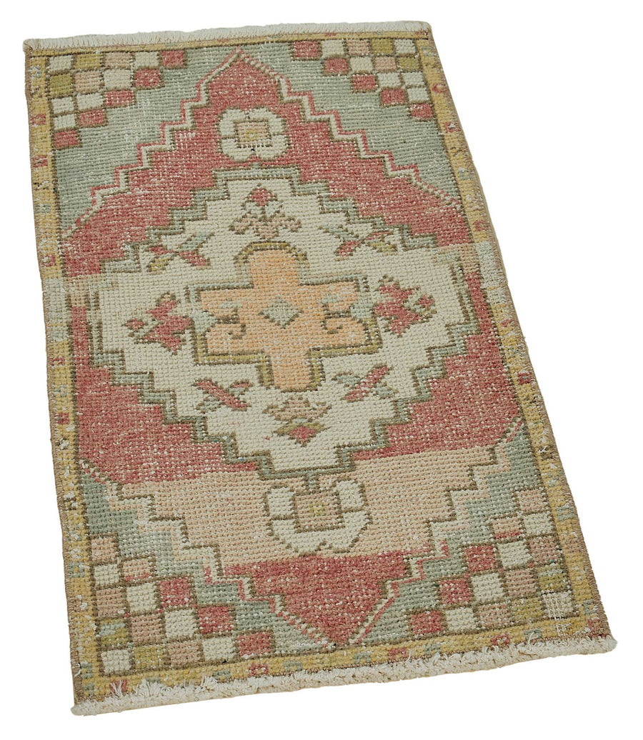 Vayla Overdyed Bej Geometrik Desenli Vintage Yolluk 44x80 cm – genel görünüm