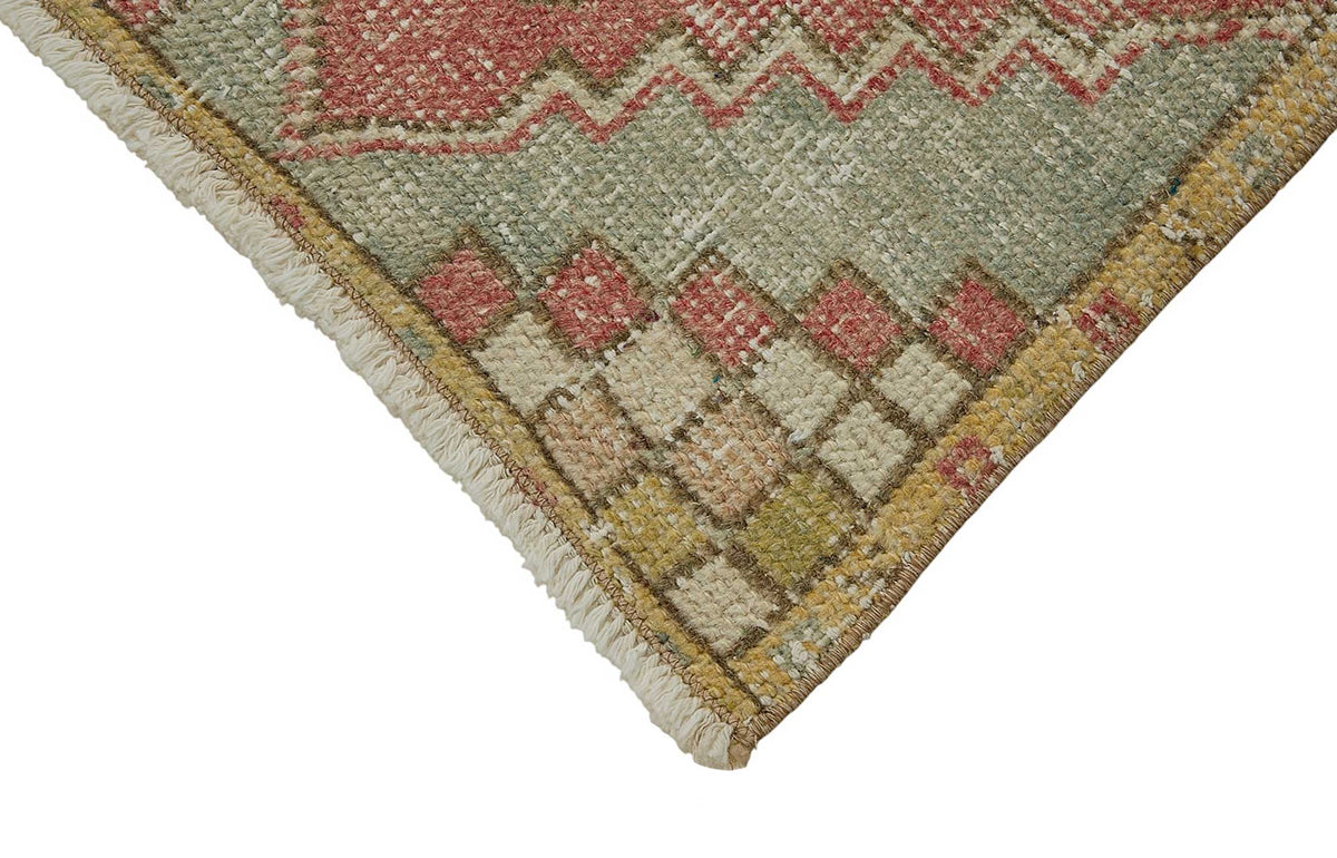 Vayla Overdyed Bej Geometrik Desenli Vintage Yolluk 44x80 cm – detay görünümü
